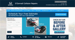 Desktop Screenshot of odonnellhondacollision.com